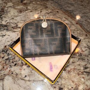 Vintage Fendi Zucca Jaco Wallet Change Purse